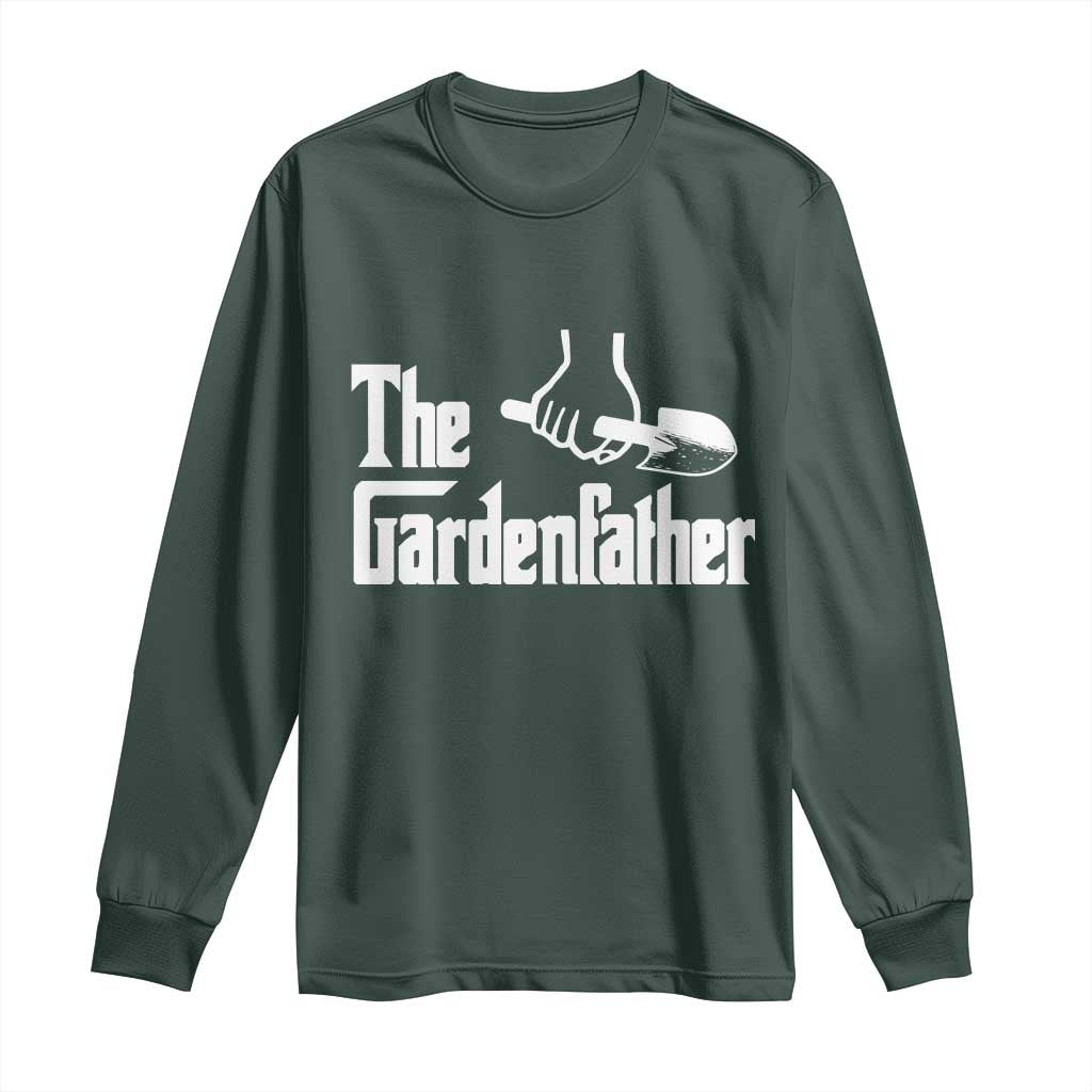 The Gardenfather Long Sleeve Shirt Gardener Parody Gardening Fathers Day TS11 Dark Forest Green Print Your Wear
