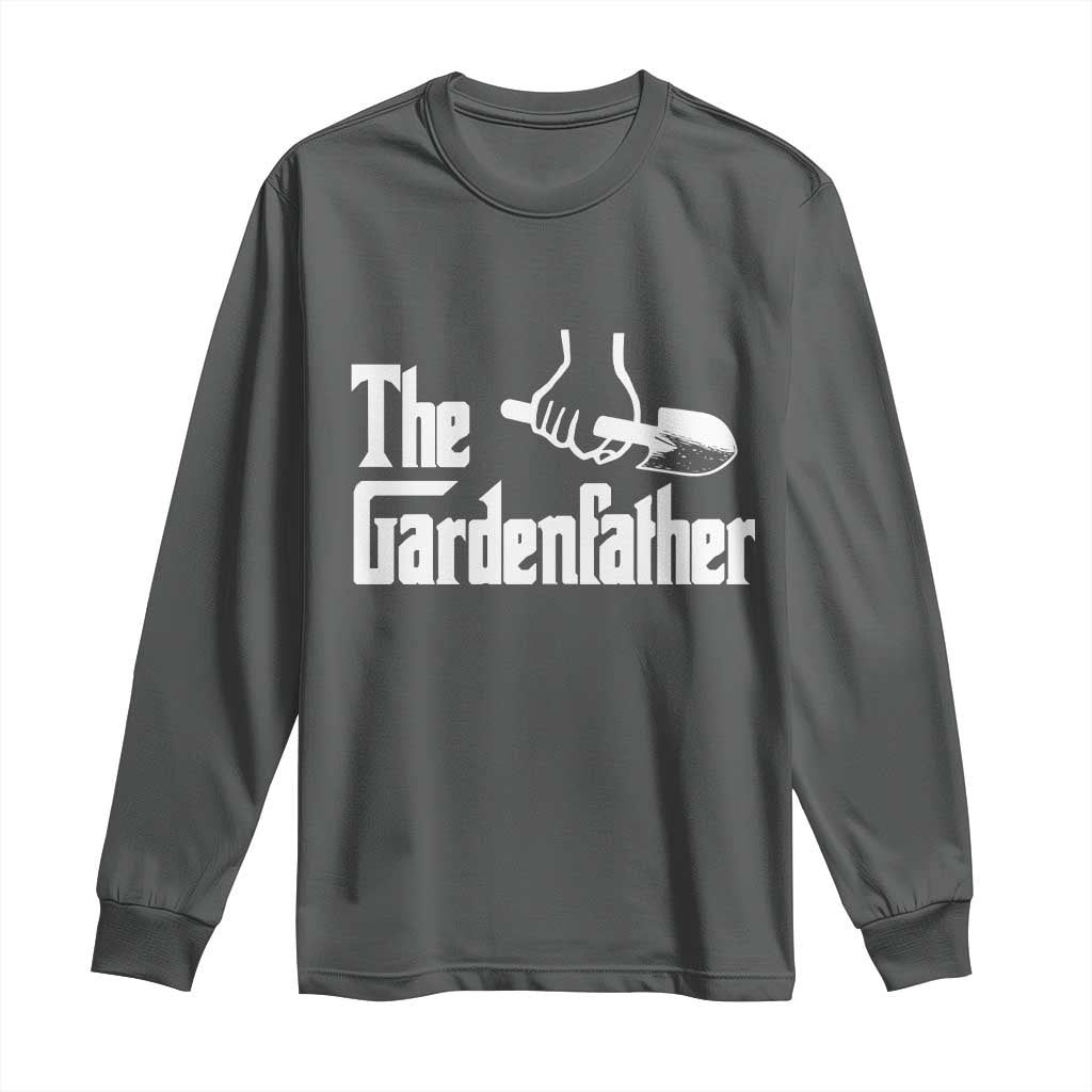 The Gardenfather Long Sleeve Shirt Gardener Parody Gardening Fathers Day TS11 Dark Heather Print Your Wear