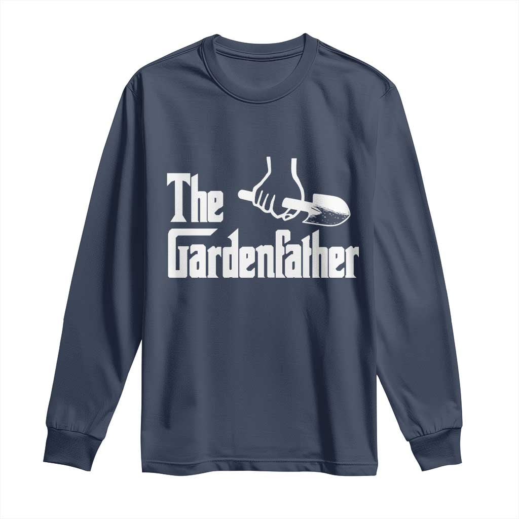 The Gardenfather Long Sleeve Shirt Gardener Parody Gardening Fathers Day TS11 Navy Print Your Wear