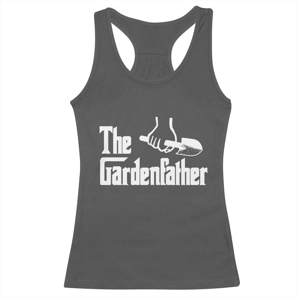 The Gardenfather Racerback Tank Top Gardener Parody Gardening Fathers Day TS11 Dark Heather Print Your Wear