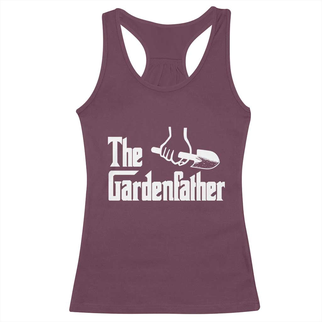 The Gardenfather Racerback Tank Top Gardener Parody Gardening Fathers Day TS11 Maroon Print Your Wear