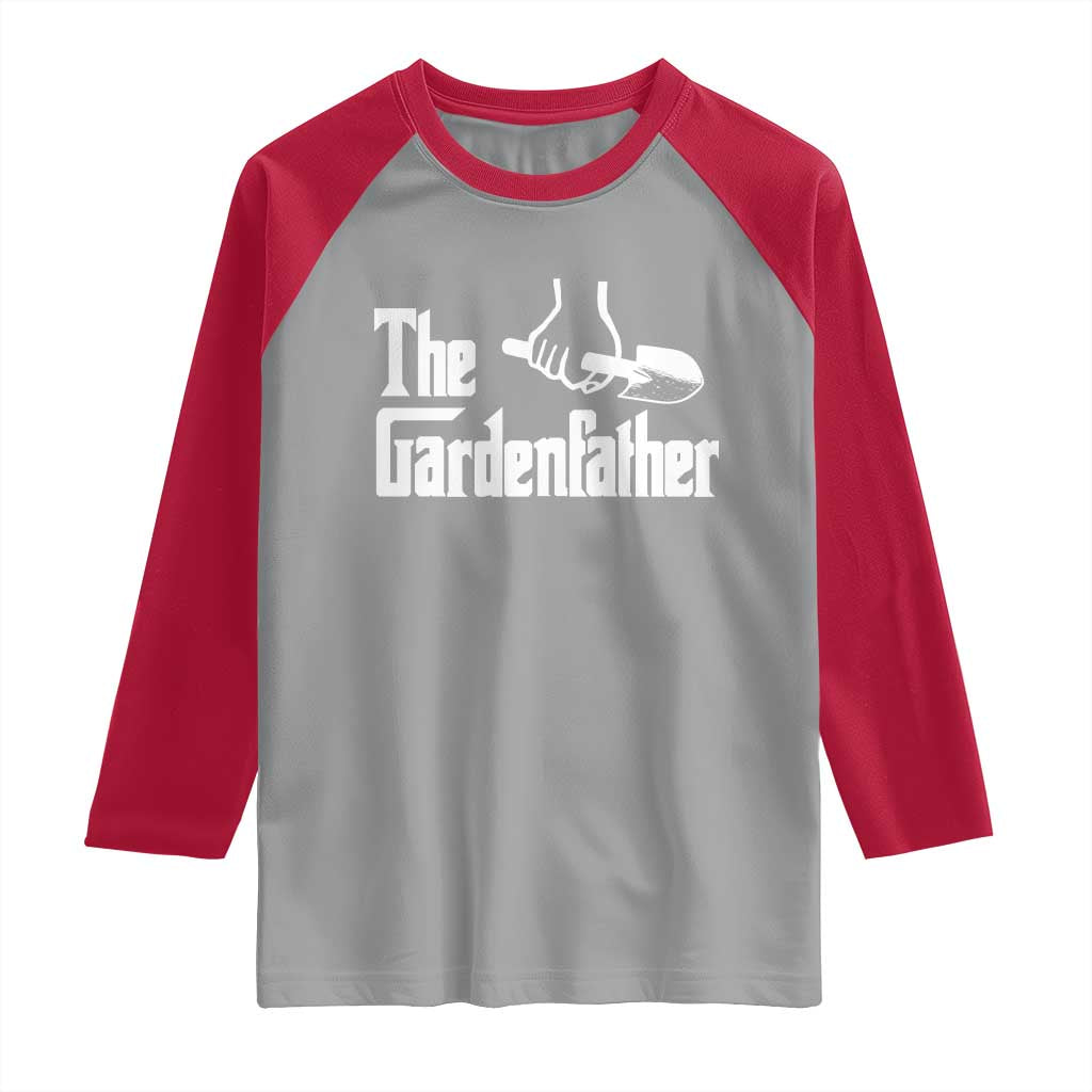 The Gardenfather Raglan Shirt Gardener Parody Gardening Fathers Day TS11 Sport Gray Red Print Your Wear