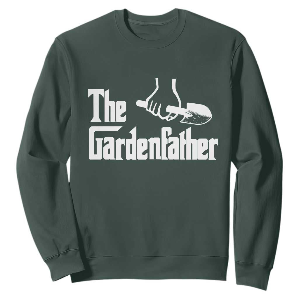 The Gardenfather Sweatshirt Gardener Parody Gardening Fathers Day TS11 Dark Forest Green Print Your Wear