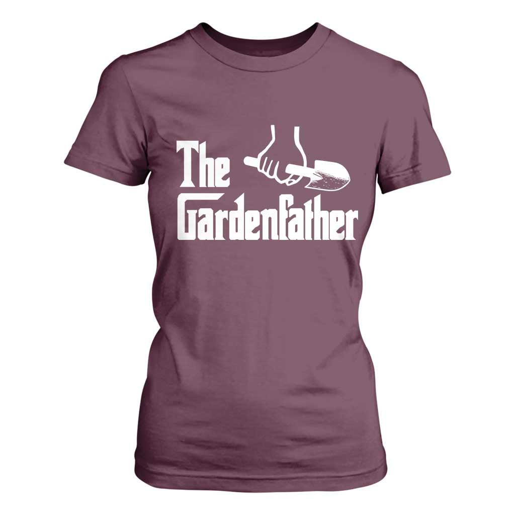 The Gardenfather T Shirt For Women Gardener Parody Gardening Fathers Day TS11 Maroon Print Your Wear