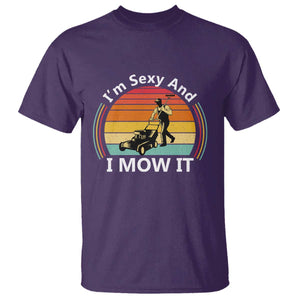Funny I Am Sexy And I Mow It T Shirt Lawn Mowing Mower Dad TS11 Purple Print Your Wear