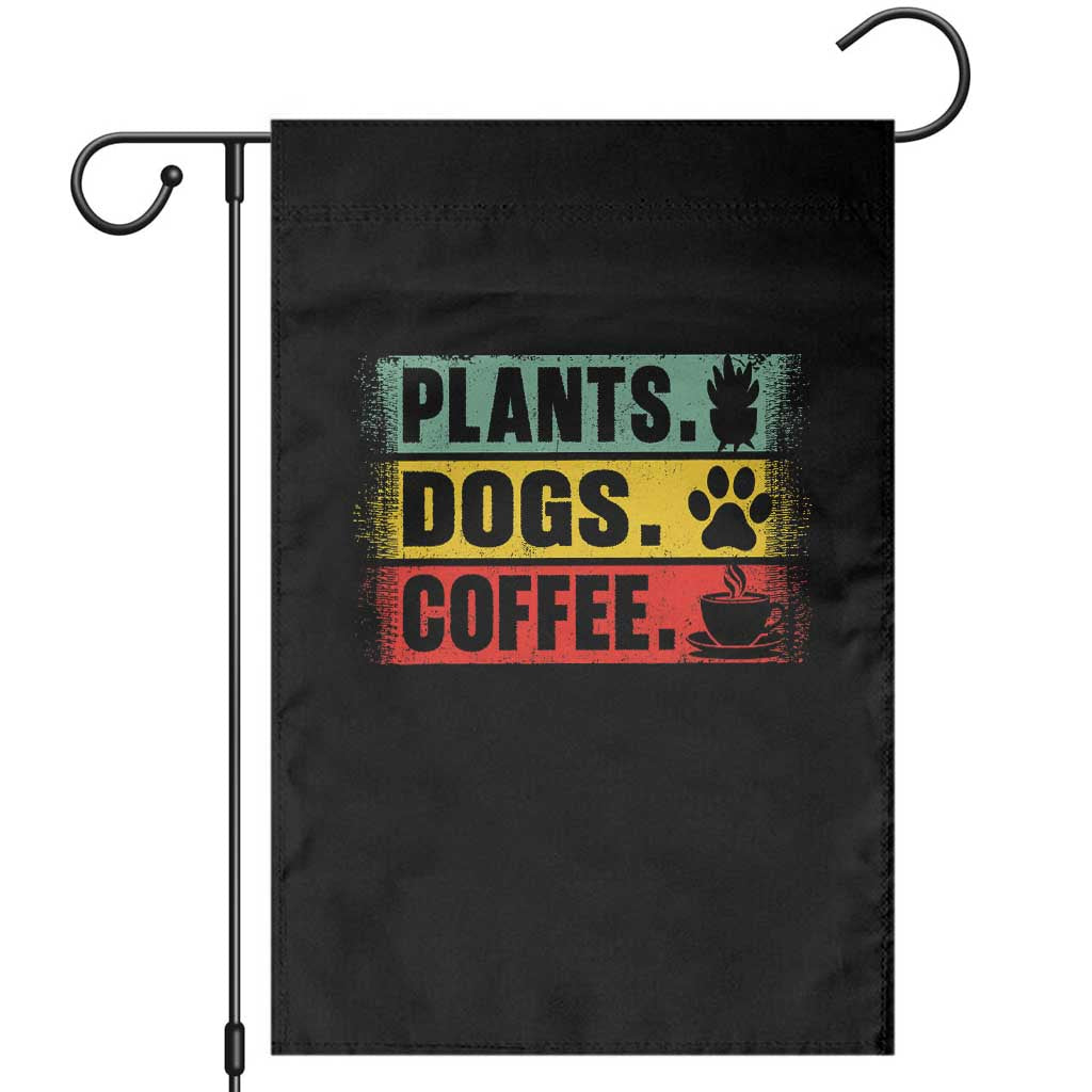 Plants Dogs Coffee Garden Flag Retro Gardening And Dog Lover TS11 Black Print Your Wear