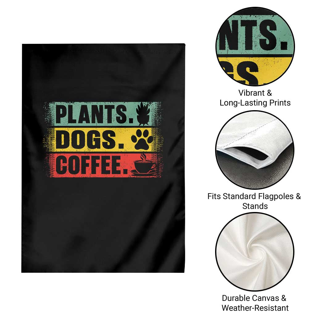 Plants Dogs Coffee Garden Flag Retro Gardening And Dog Lover TS11 Print Your Wear