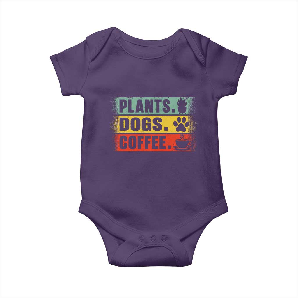 Plants Dogs Coffee Baby Onesie Retro Gardening And Dog Lover TS11 Purple Print Your Wear