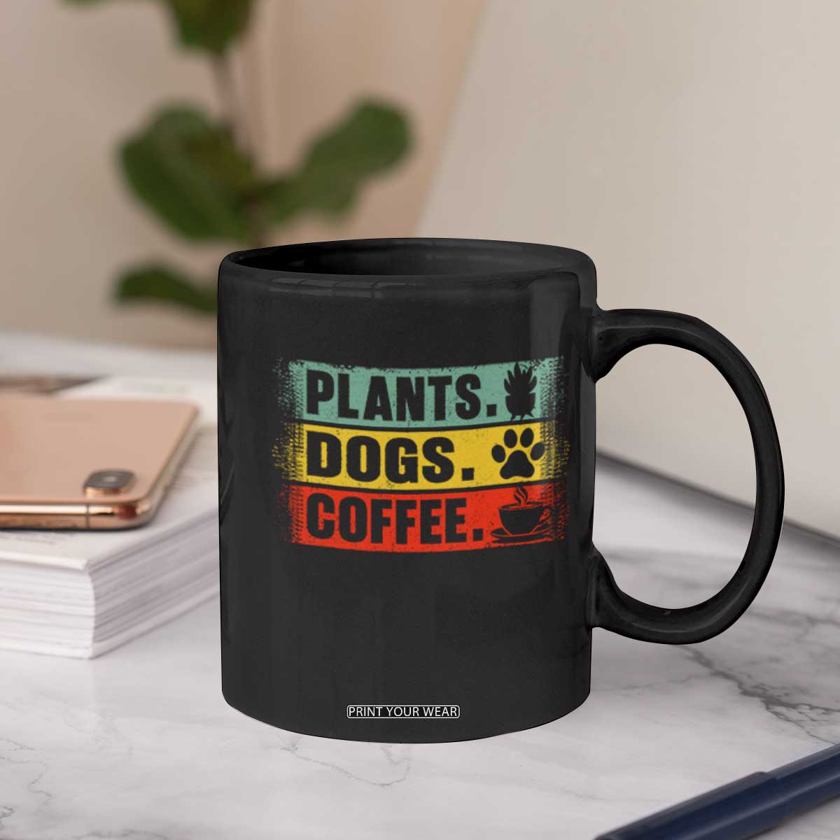 Plants Dogs Coffee Coffee Mug Retro Gardening And Dog Lover TS11 Print Your Wear