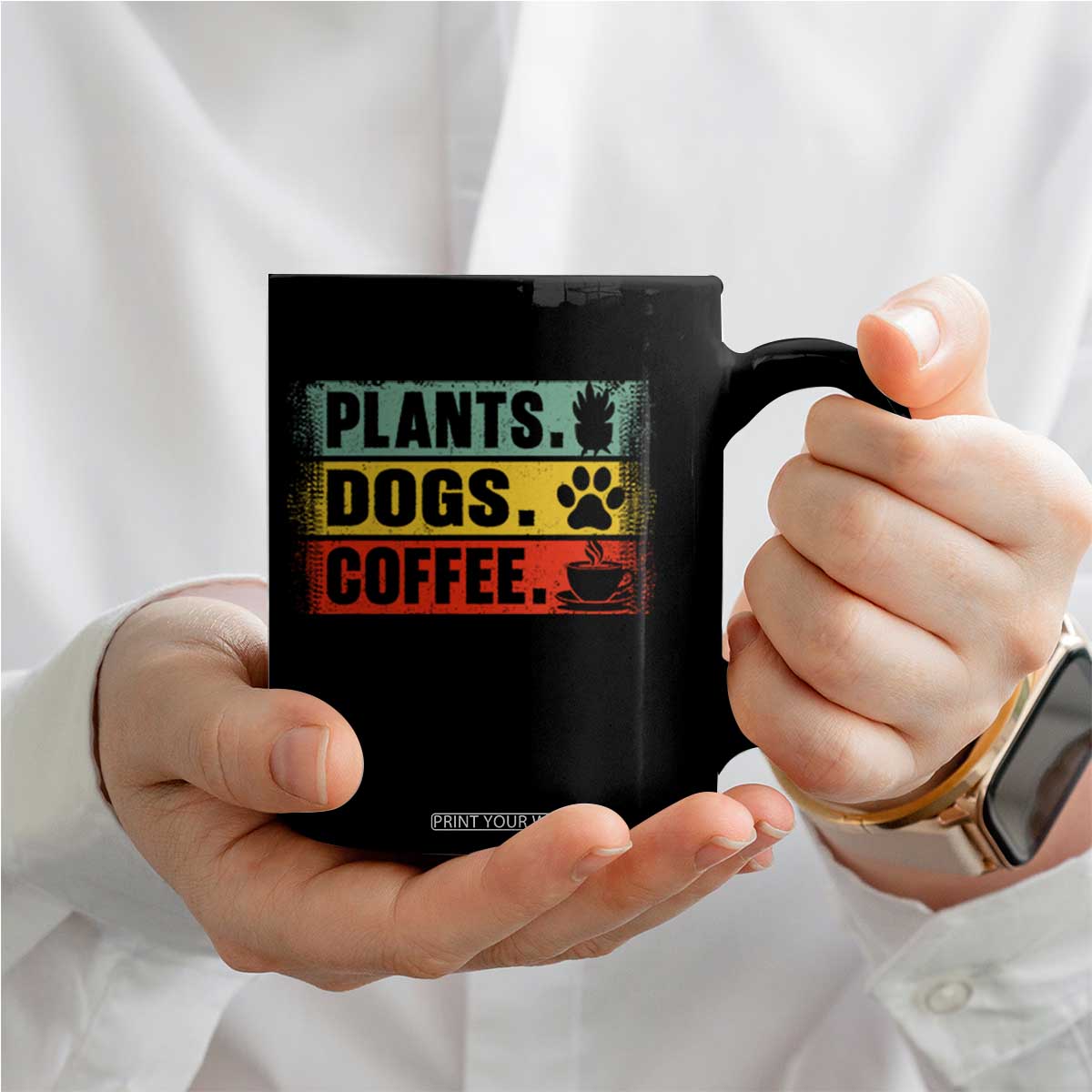 Plants Dogs Coffee Coffee Mug Retro Gardening And Dog Lover TS11 Print Your Wear