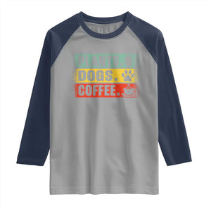 Plants Dogs Coffee Raglan Shirt Retro Gardening And Dog Lover TS11 Sport Gray Navy Print Your Wear