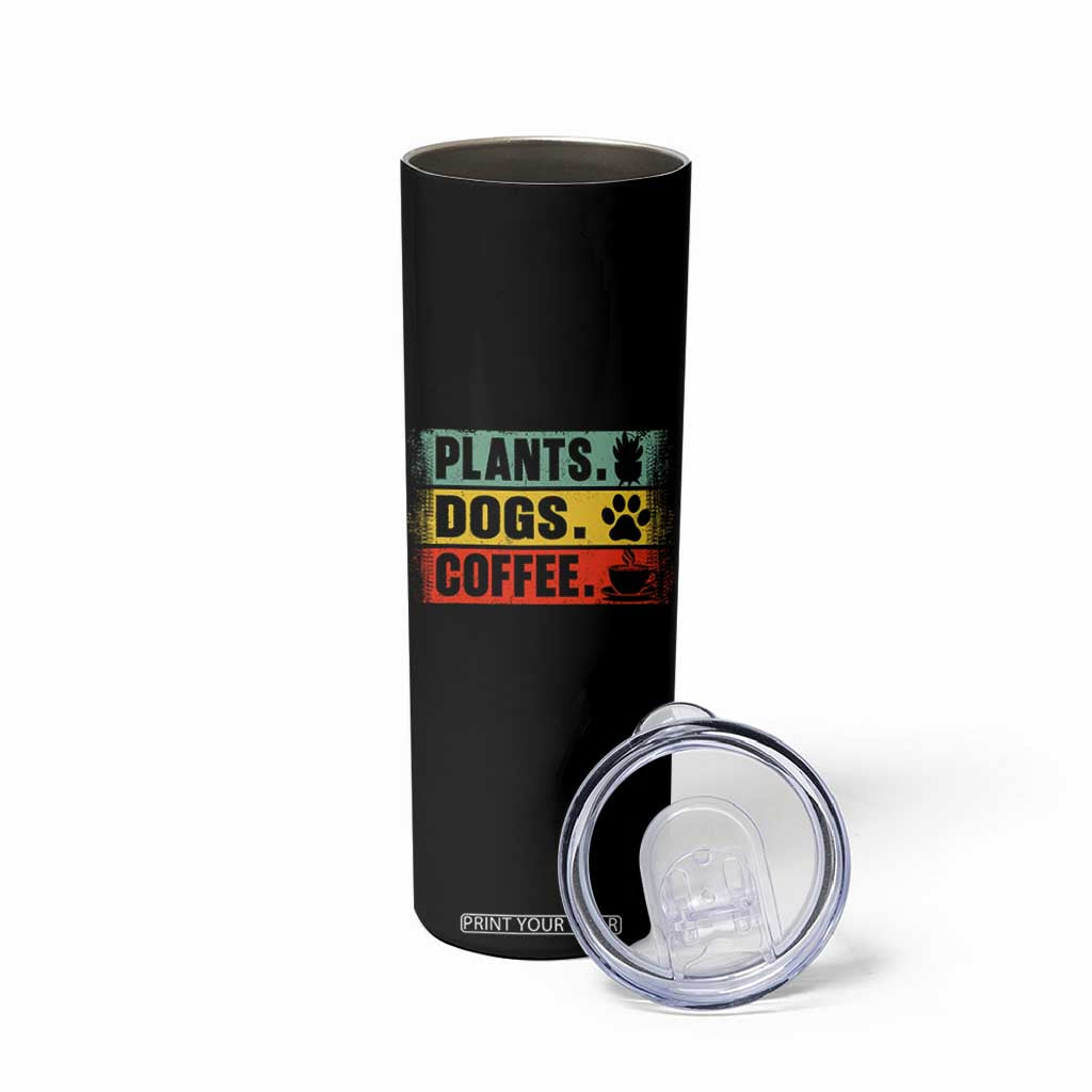Plants Dogs Coffee Skinny Tumbler Retro Gardening And Dog Lover TS11 Print Your Wear