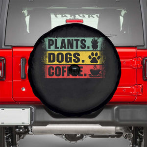 Plants Dogs Coffee Spare Tire Cover Retro Gardening And Dog Lover TS11 Black Print Your Wear