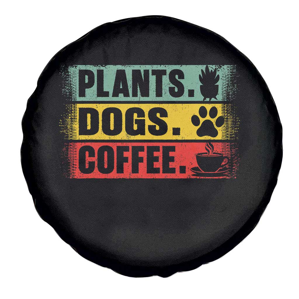 Plants Dogs Coffee Spare Tire Cover Retro Gardening And Dog Lover TS11 Print Your Wear