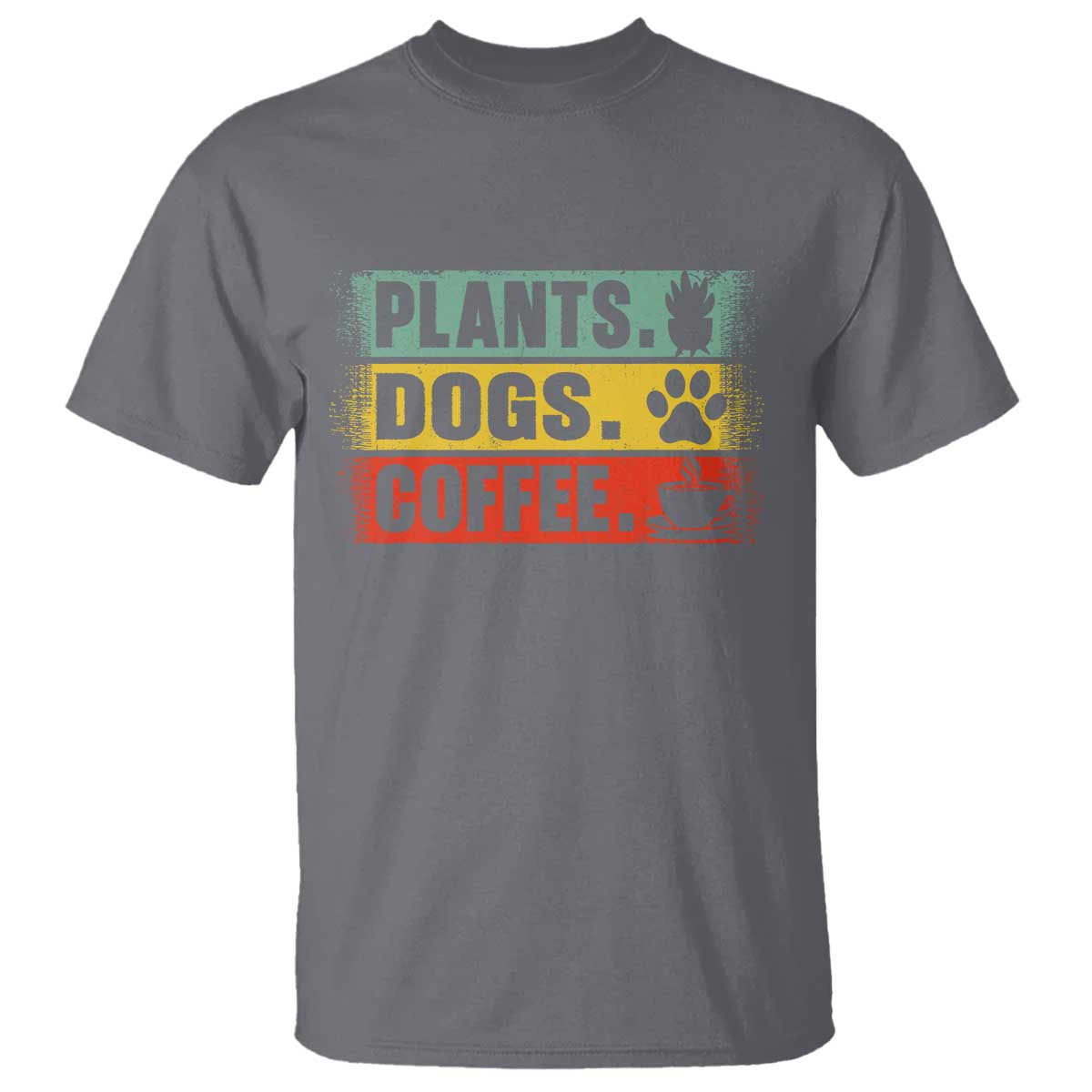 Plants Dogs Coffee T Shirt Retro Gardening And Dog Lover TS11 Charcoal Print Your Wear