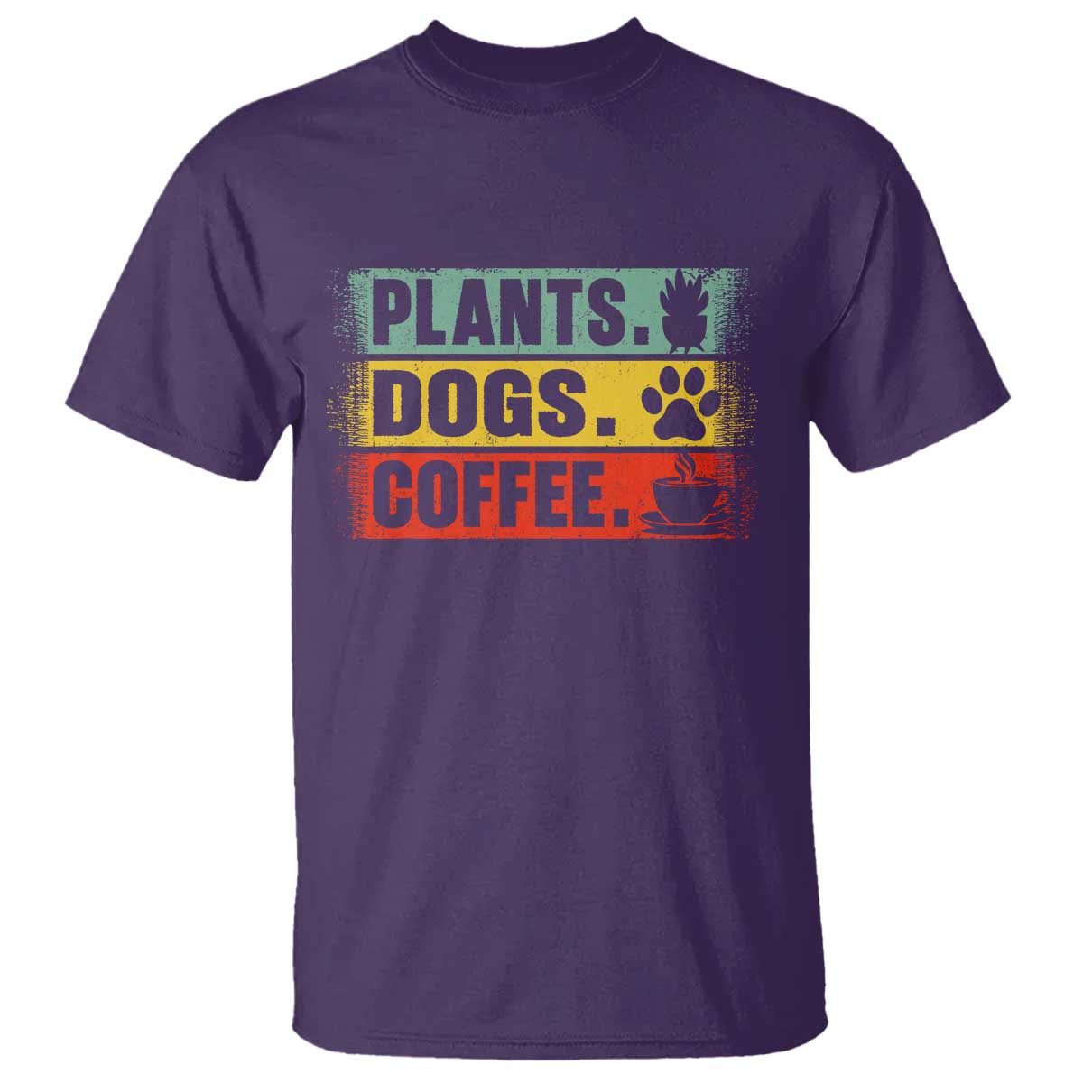 Plants Dogs Coffee T Shirt Retro Gardening And Dog Lover TS11 Purple Print Your Wear