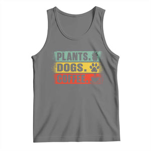 Plants Dogs Coffee Tank Top Retro Gardening And Dog Lover TS11 Black Heather Print Your Wear