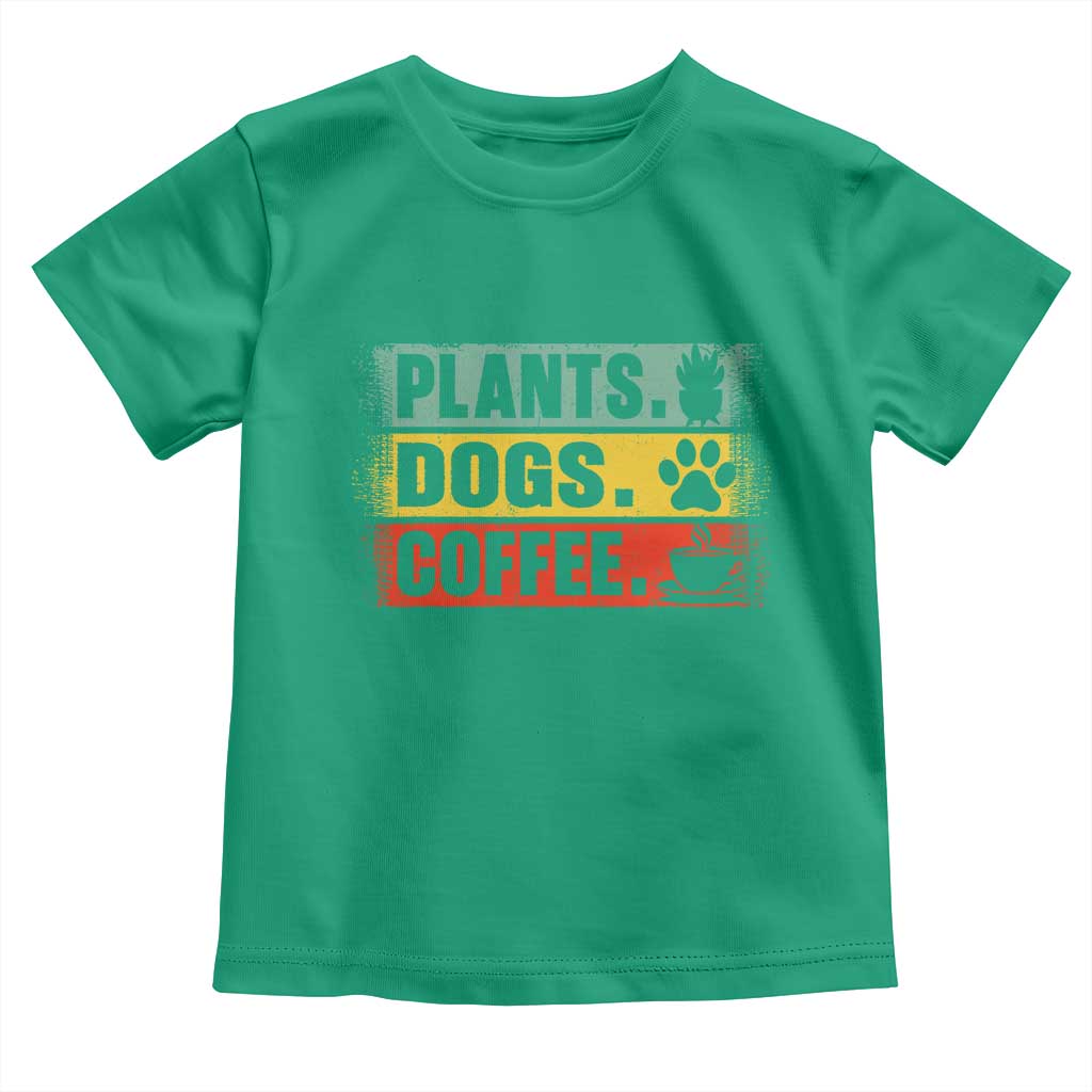 Plants Dogs Coffee Toddler T Shirt Retro Gardening And Dog Lover TS11 Irish Green Print Your Wear