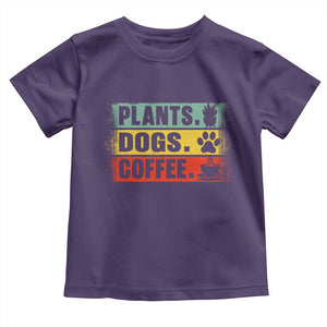 Plants Dogs Coffee Toddler T Shirt Retro Gardening And Dog Lover TS11 Purple Print Your Wear