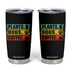Plants Dogs Coffee Tumbler Cup Retro Gardening And Dog Lover TS11 Black Print Your Wear