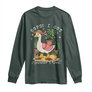 Funny Oops I Got Another Plant Long Sleeve Shirt Silly-Goose Gardener Plant Lady TS11 Dark Forest Green Print Your Wear