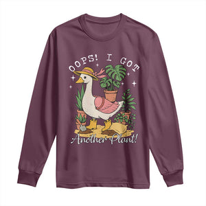 Funny Oops I Got Another Plant Long Sleeve Shirt Silly-Goose Gardener Plant Lady TS11 Maroon Print Your Wear