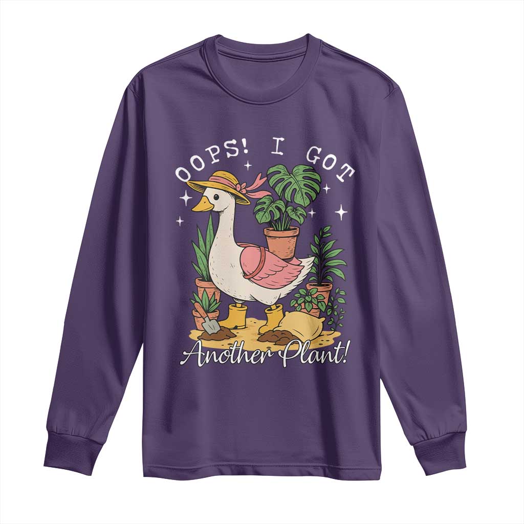 Funny Oops I Got Another Plant Long Sleeve Shirt Silly-Goose Gardener Plant Lady TS11 Purple Print Your Wear