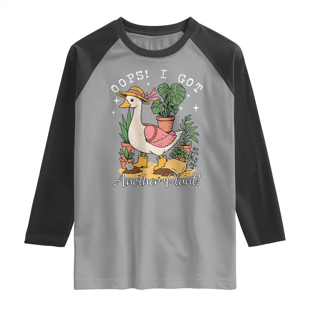 Funny Oops I Got Another Plant Raglan Shirt Silly-Goose Gardener Plant Lady TS11 Sport Gray Black Print Your Wear