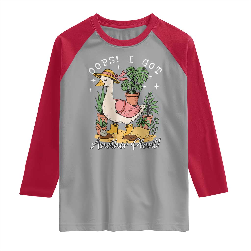 Funny Oops I Got Another Plant Raglan Shirt Silly-Goose Gardener Plant Lady TS11 Sport Gray Red Print Your Wear