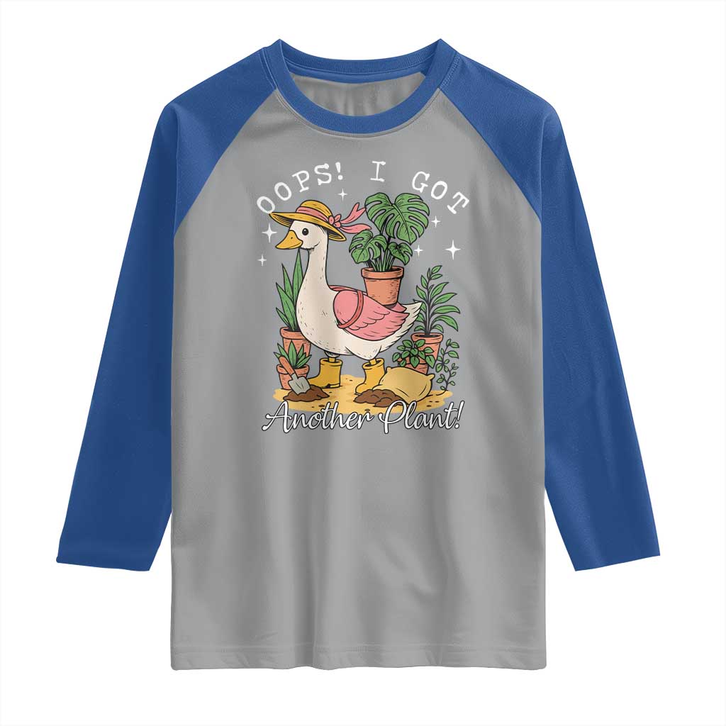 Funny Oops I Got Another Plant Raglan Shirt Silly-Goose Gardener Plant Lady TS11 Sport Gray Royal Print Your Wear