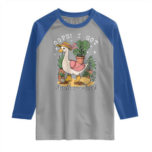 Funny Oops I Got Another Plant Raglan Shirt Silly-Goose Gardener Plant Lady TS11 Sport Gray Royal Print Your Wear