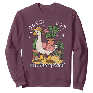 Funny Oops I Got Another Plant Sweatshirt Silly-Goose Gardener Plant Lady TS11 Maroon Print Your Wear