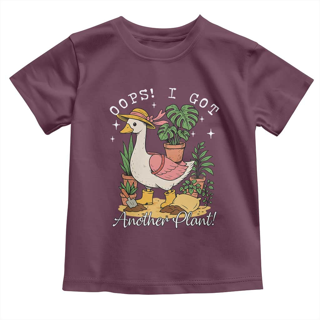 Funny Oops I Got Another Plant Toddler T Shirt Silly-Goose Gardener Plant Lady TS11 Maroon Print Your Wear