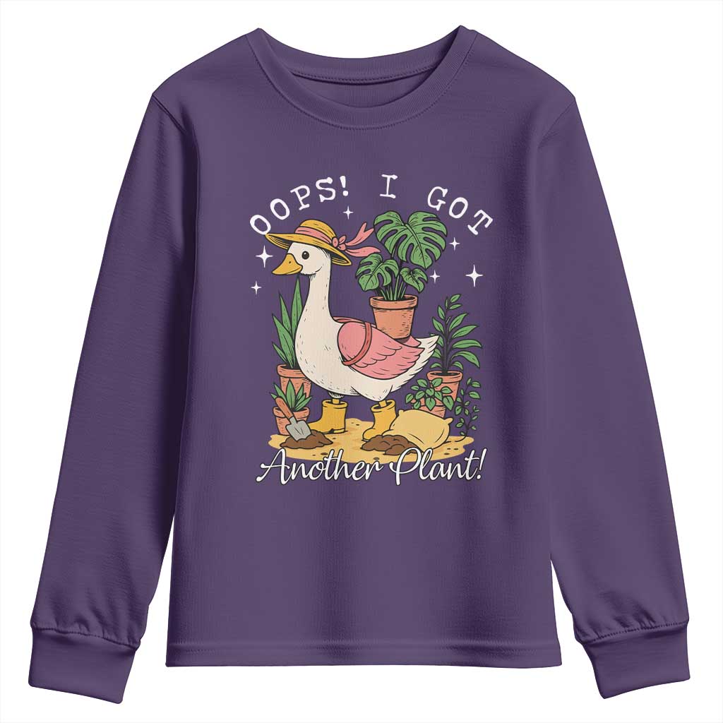 Funny Oops I Got Another Plant Youth Sweatshirt Silly-Goose Gardener Plant Lady TS11 Purple Print Your Wear