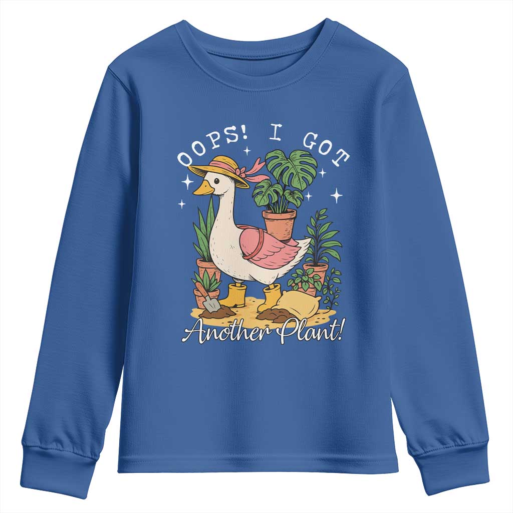 Funny Oops I Got Another Plant Youth Sweatshirt Silly-Goose Gardener Plant Lady TS11 Royal Blue Print Your Wear