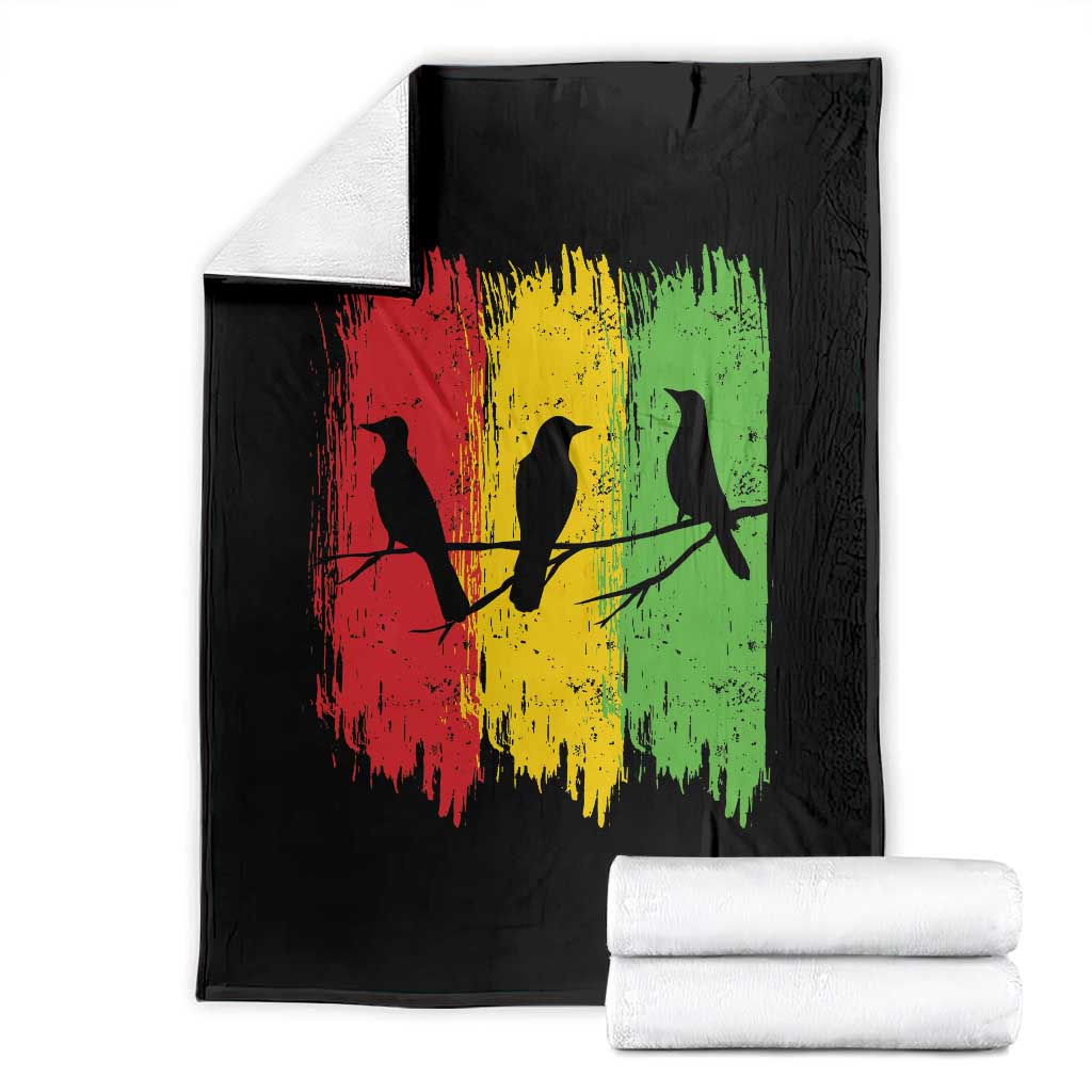Three Birds Rasta Jamaica Reggae Music Throw Blanket TS11 Black Print Your Wear