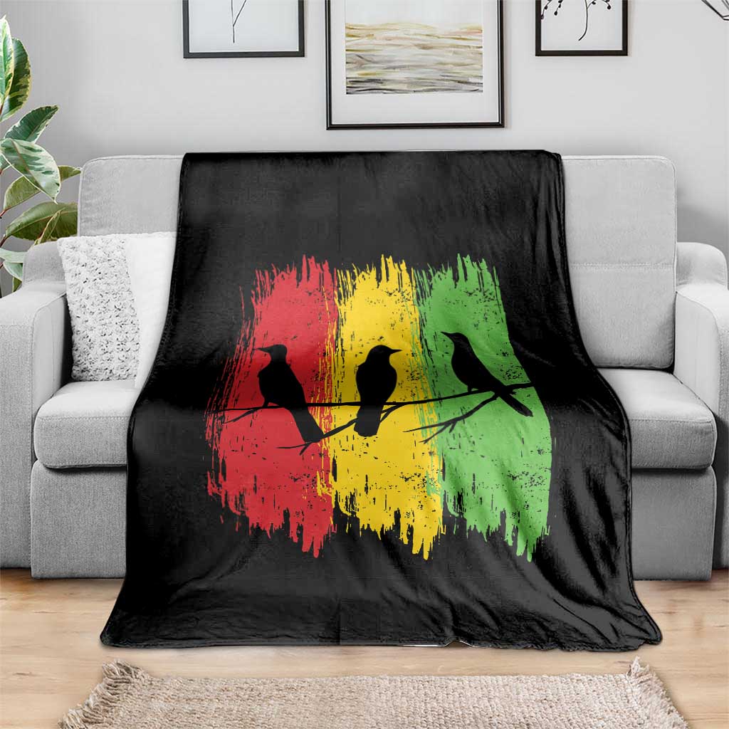 Three Birds Rasta Jamaica Reggae Music Throw Blanket TS11 Print Your Wear