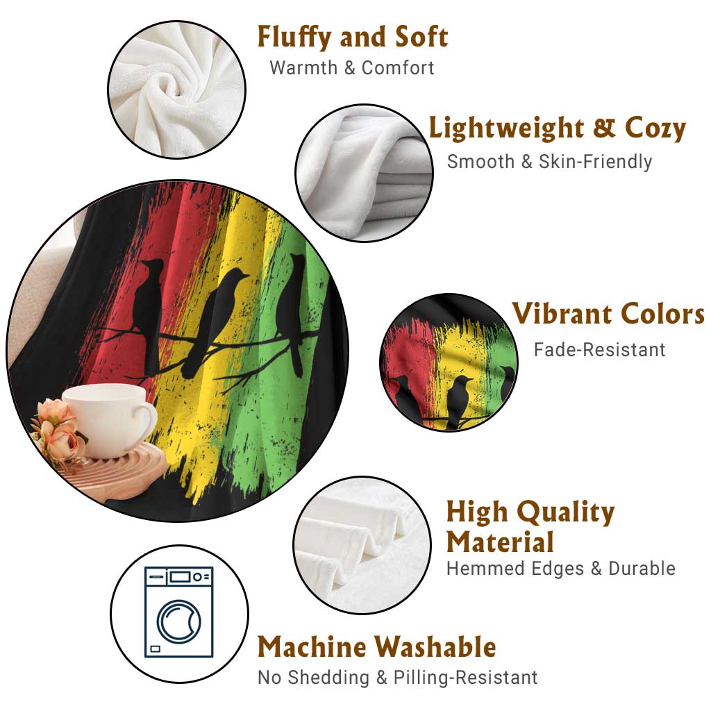 Three Birds Rasta Jamaica Reggae Music Throw Blanket TS11 Print Your Wear