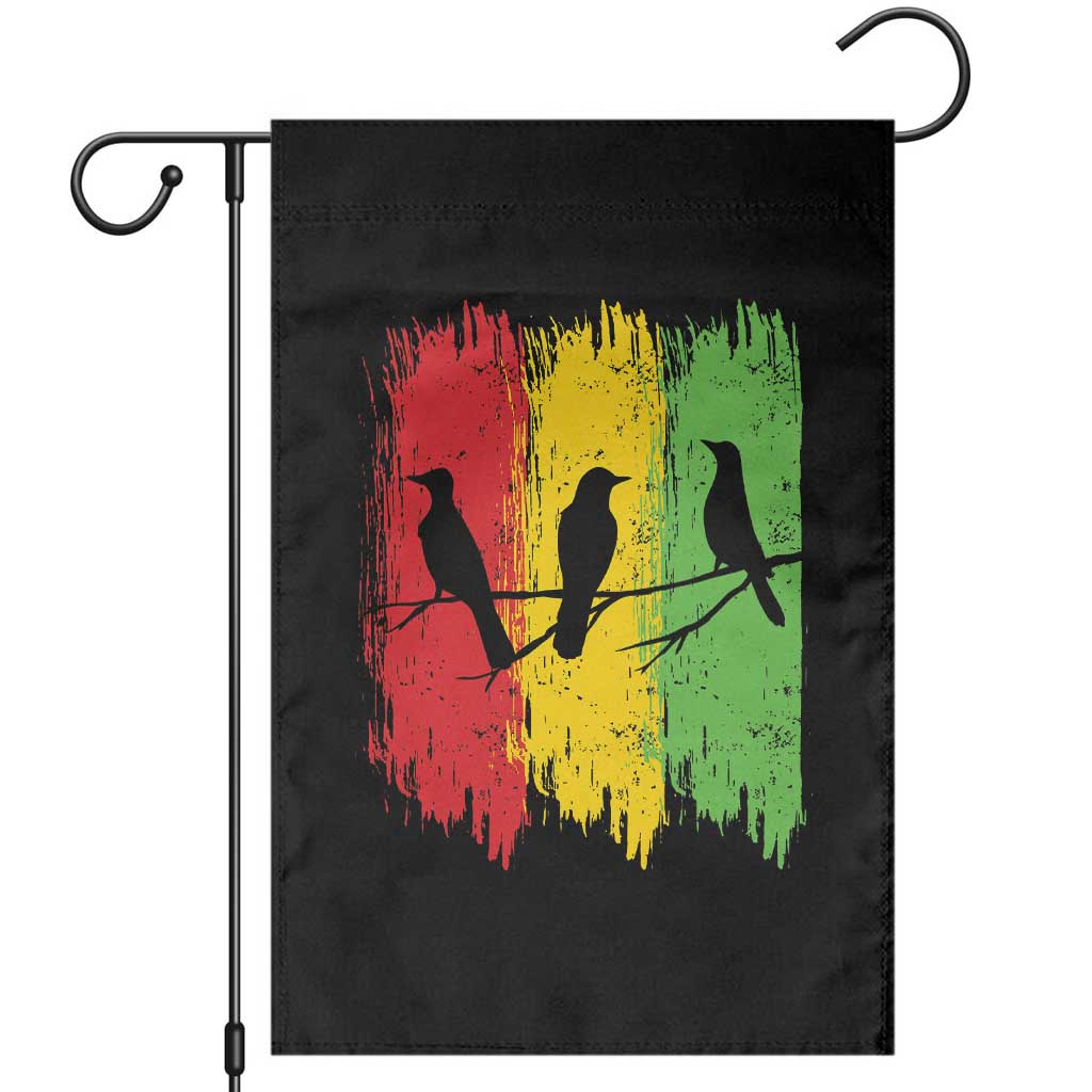 Three Birds Rasta Jamaica Reggae Music Garden Flag TS11 Black Print Your Wear