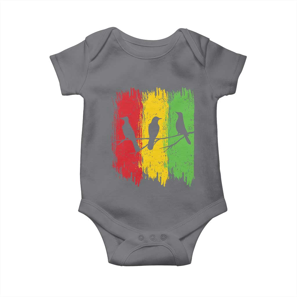 Three Birds Rasta Jamaica Reggae Music Baby Onesie TS11 Charcoal Print Your Wear