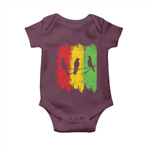 Three Birds Rasta Jamaica Reggae Music Baby Onesie TS11 Maroon Print Your Wear