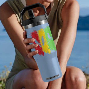 Three Birds Rasta Jamaica Reggae Music Flip Straw Tumbler TS11 One Size: 30 oz Light Blue Print Your Wear