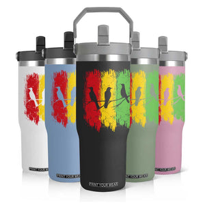Three Birds Rasta Jamaica Reggae Music Flip Straw Tumbler TS11 Print Your Wear