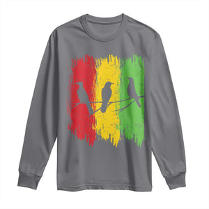 Three Birds Rasta Jamaica Reggae Music Long Sleeve Shirt TS11 Charcoal Print Your Wear