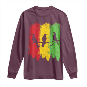 Three Birds Rasta Jamaica Reggae Music Long Sleeve Shirt TS11 Maroon Print Your Wear