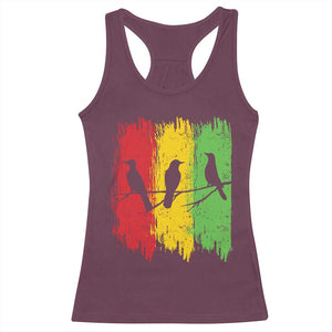 Three Birds Rasta Jamaica Reggae Music Racerback Tank Top TS11 Maroon Print Your Wear