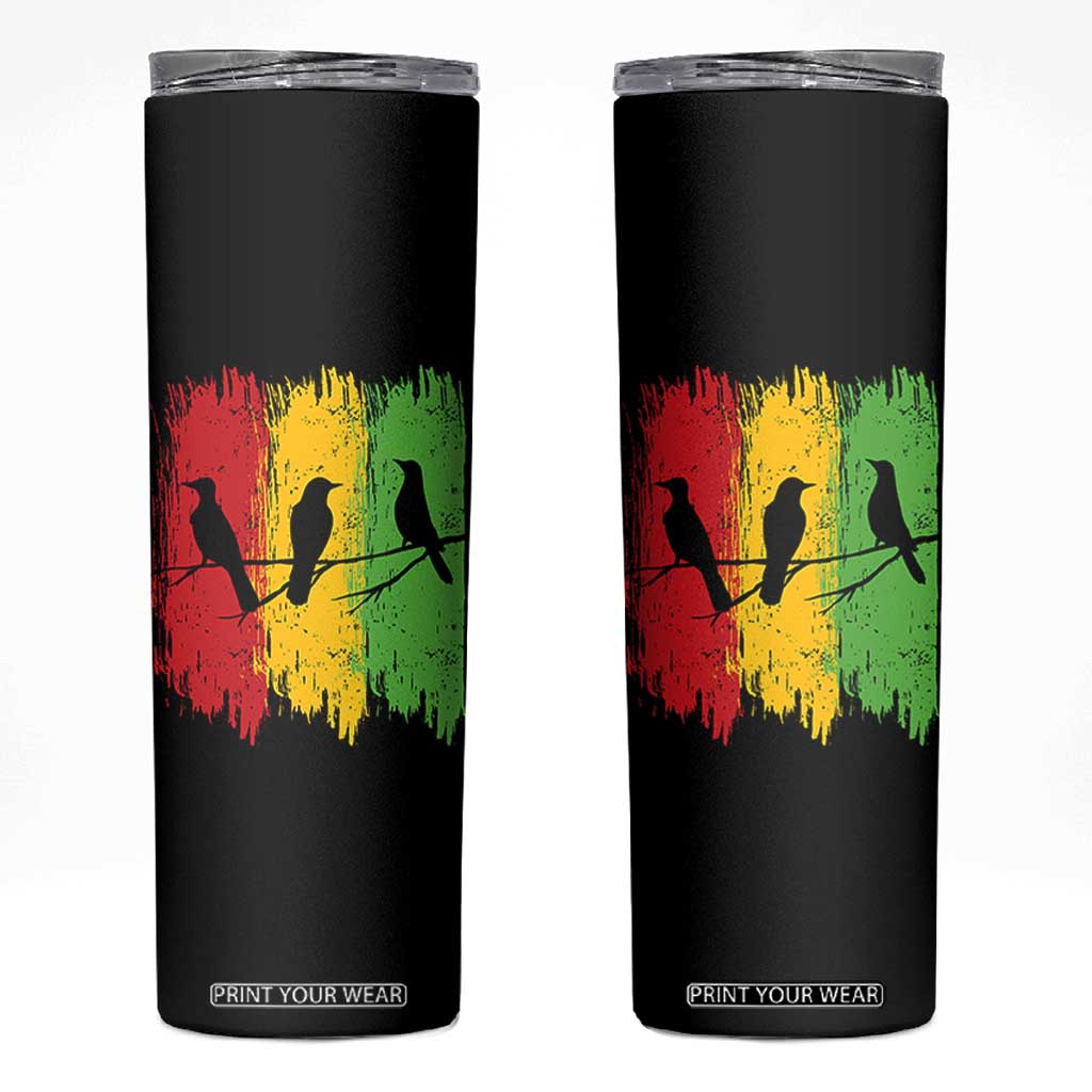 Three Birds Rasta Jamaica Reggae Music Skinny Tumbler TS11 Black Print Your Wear