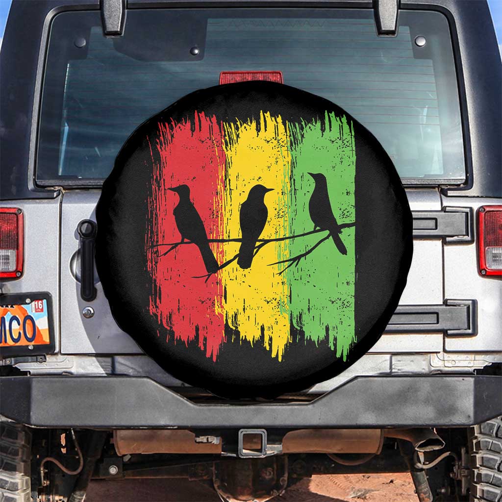 Three Birds Rasta Jamaica Reggae Music Spare Tire Cover TS11 No hole Black Print Your Wear