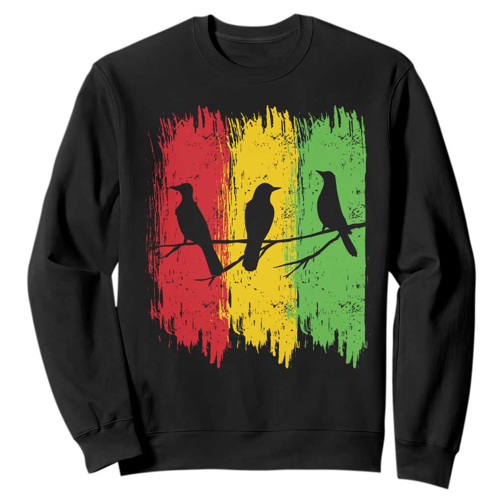 Three Birds Rasta Jamaica Reggae Music Sweatshirt TS11 Black Print Your Wear