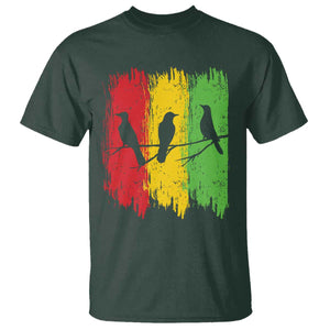Three Birds Rasta Jamaica Reggae Music T Shirt TS11 Dark Forest Green Print Your Wear